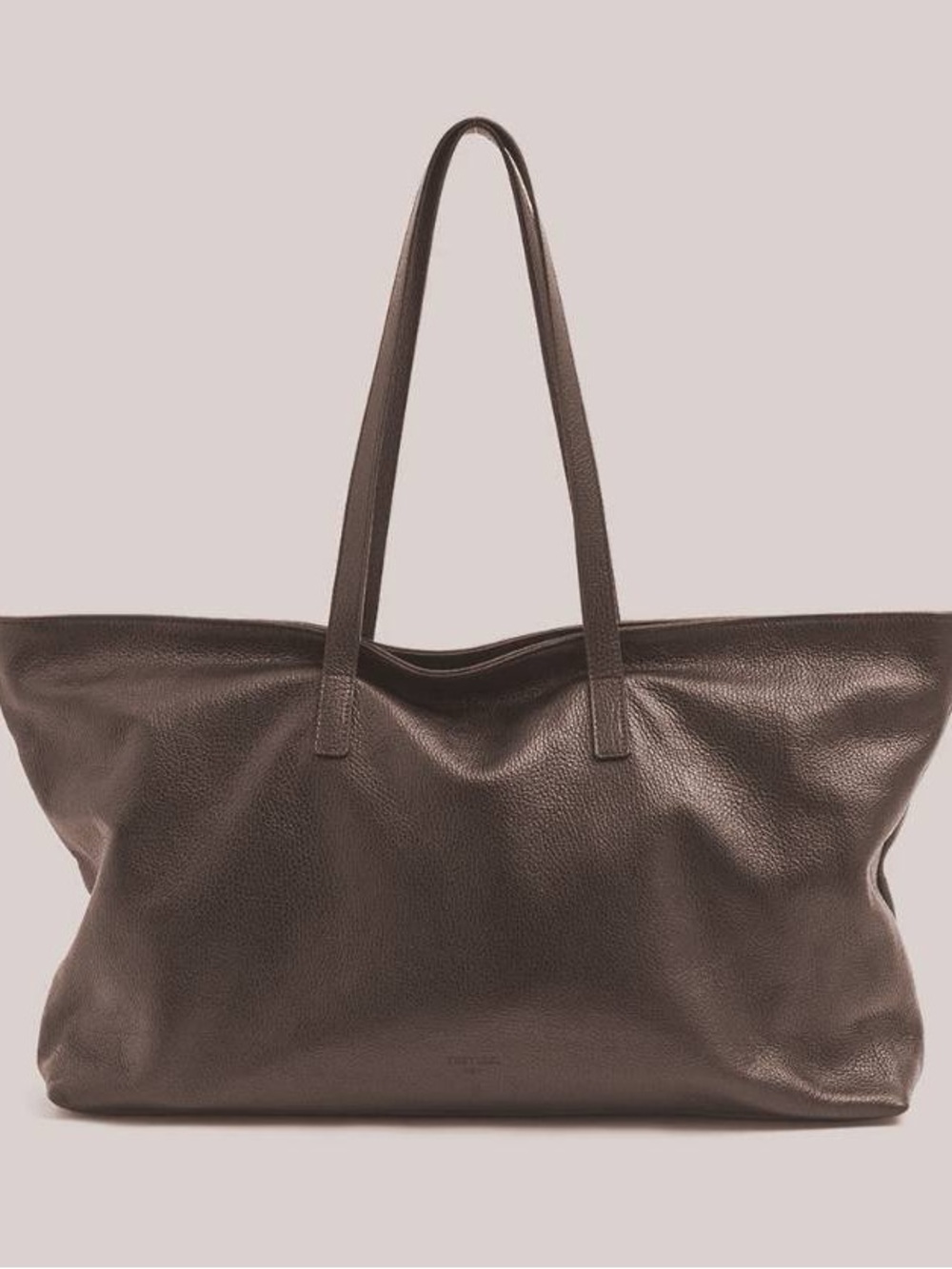Mia XL Black Leather East West Slouchy Tote